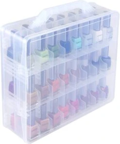 Nagellak Organizer - Koffer Met Vakverdeling - Ruimte Voor 48 Verschillende Nagellakpotjes - 35 X 30 Cm - Kunststof - Naaigarenopbergkoffer -Cosmeticawinkel 1004x1200 2