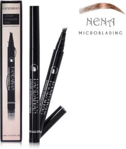 Wenkbrauw Microblade Pen - Tattoo - BRUIN 03 - Watervaste Microblading Wenkbrauwpen - Eyebrow Tattoo Pen - Make Up - 4 Punts Pen