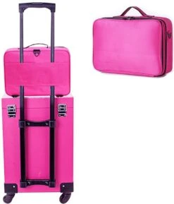 Cosmetica Koffer - Make-up Koffer Met Verstelbare Vakken - Visagie En Nagelstyliste Beauty Koffer - 37x27x13CM - Roze -Cosmeticawinkel 1025x1200 1