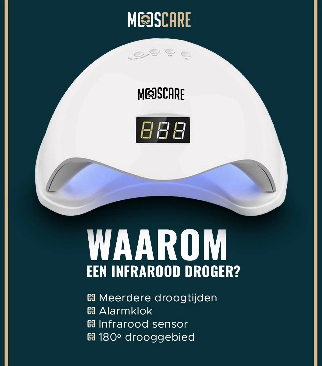 MOOSCARE 48 Watt LED Lamp Voor Gellak Nagels - UV Lamp Gelnagels - Nail Art Nagellamp - Gel Nagellak Nageldroger 5 MOOSCARE 48 Watt LED Lamp Voor Gellak Nagels - UV Lamp Gelnagels - Nail Art Nagellamp - Gel Nagellak Nageldroger - Afbeelding 3