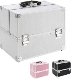 AREBOS Cosmetica Koffer - Beauty Case - Cosmetica Trolley - 15 L - Zilber -Cosmeticawinkel 1084x1200 1