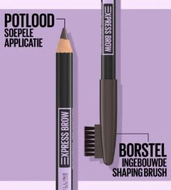 Maybelline New York - Express Brow Shaping Pencil - 05 Deep Brown - Bruin Wenkbrauwpotlood En Borstel -Cosmeticawinkel 1086x1200 3