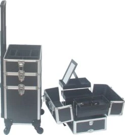 VDD Aluminium Visagie Kappers Koffer Trolley - Make-up Schmink Nagel Koffer Trolley - Zwart 10 VDD Aluminium Visagie Kappers Koffer Trolley - Make-up Schmink Nagel Koffer Trolley - Zwart -Cosmeticawinkel 1112x1200 3