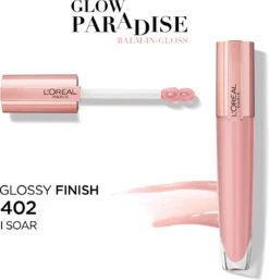 L'Oréal Paris Glow Paradise Balm In Gloss - 402 I Soar - Transparant Roze - Volumegevende Lipgloss - 7 Ml -Cosmeticawinkel 1154x1200