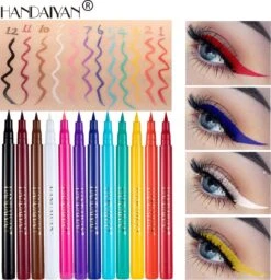 HANDAIYAN 12 Kleuren Mat Sneldrogend Niet Gemakkelijk Uit Te Vegen Kleur Eyeliner Set Make-up Show 11 HANDAIYAN 12 Kleuren Mat Sneldrogend Niet Gemakkelijk Uit Te Vegen Kleur Eyeliner Set Make-up Show -Cosmeticawinkel 1158x1200 10