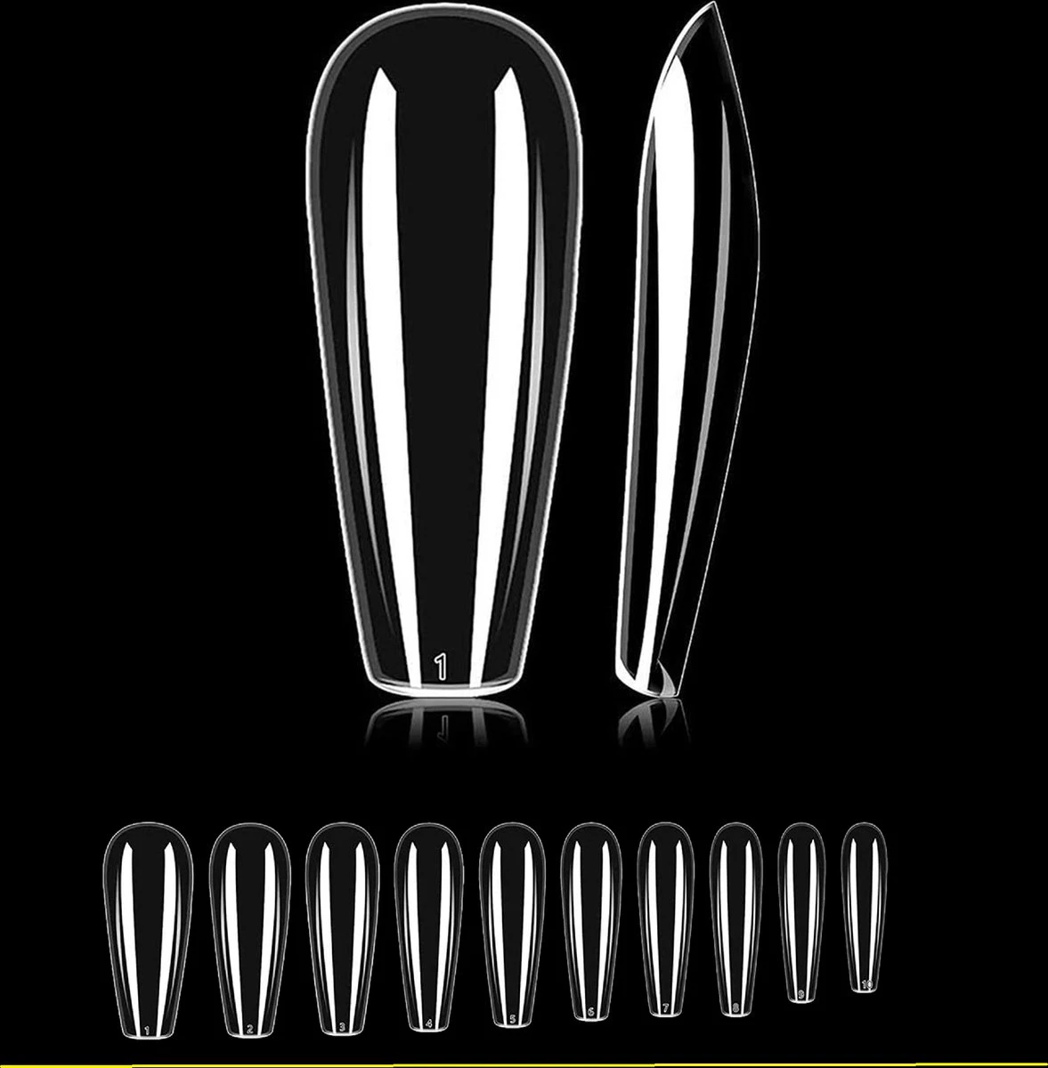 Royala Nageltips Ballerina In Bewaar-assortiments Doos 100 Stuks 10 Maten 4 Royala Nageltips Ballerina In Bewaar-assortiments Doos 100 Stuks 10 Maten - Afbeelding 2