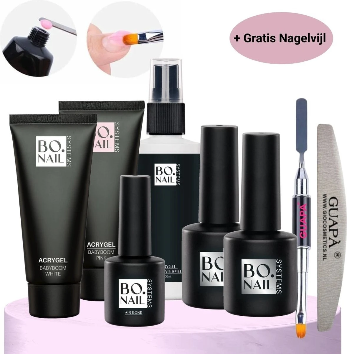 GUAPÀ® Polygel Starterspakket | Acrygel | Poly Gel | Gel Nagels | Professionele Kit | Babyboom Pink | Babyboom White | 2 X 60 Gram Polige 3 GUAPÀ® Polygel Starterspakket | Acrygel | Poly Gel | Gel Nagels | Professionele Kit | Babyboom Pink | Babyboom White | 2 X 60 Gram Polige