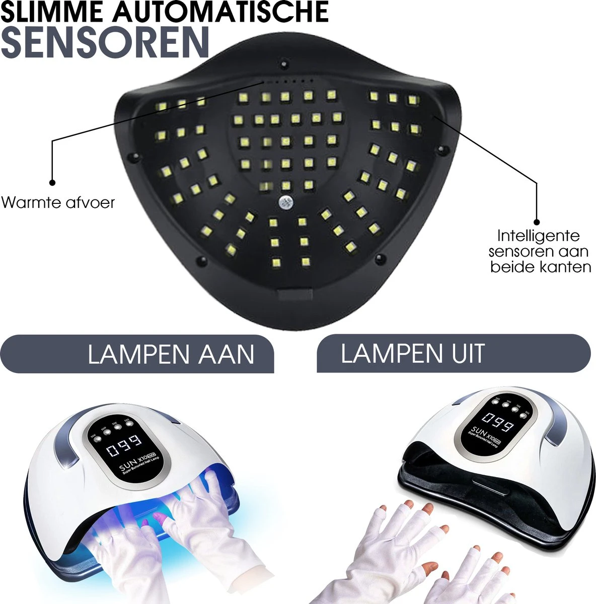 UV Lamp Gelnagels - 280 Watt - Gellak Lamp - Nagellamp - Nageldroger 7 UV Lamp Gelnagels - 280 Watt - Gellak Lamp - Nagellamp - Nageldroger - Afbeelding 5