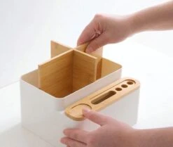 LYVION Make-up En Bureau Organizer - Kunststof En Bamboe -Cosmeticawinkel 1200x1017