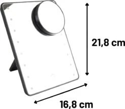 Orange85 Make-up Spiegel - Met Verlichting - LED - Met Vergrootglas - Zwart -Cosmeticawinkel 1200x1044 2