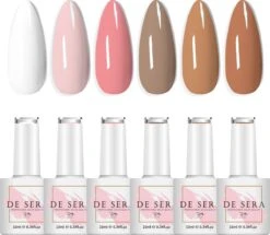De Sera Gellak 6-delige Set - Gel Nagellak - Nude Edition - 10ml - Nude Kleuren