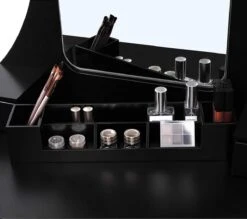 Merkloos Kaptafel, Kaptafel Met Grote Spiegel Zonder Frame, Toilettafel, Kaptafel, Voor Make-up, Gewatteerde Kruk, 5 Laden, Verplaatsbare Opbergdoos, Zwart RDT25BK 19 Merkloos Kaptafel, Kaptafel Met Grote Spiegel Zonder Frame, Toilettafel, Kaptafel, Voor Make-up, Gewatteerde Kruk, 5 Laden, Verplaatsbare Opbergdoos, Zwart RDT25BK -Cosmeticawinkel 1200x1064 2