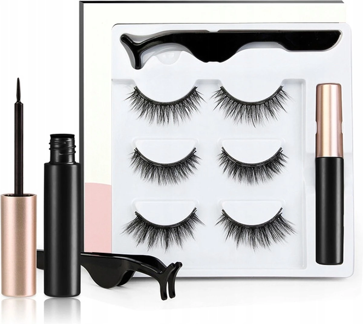 Magnetische Wimpers - Eyeliner & Pincet - Wimper Extension - 3 Paar Nepwimpers - Lashes Set - Rheme 3 Magnetische Wimpers - Eyeliner & Pincet - Wimper Extension - 3 Paar Nepwimpers - Lashes Set - Rheme
