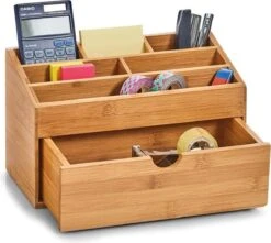 Zeller Present Houten Bureau Organizer - C-04-4-CHout - Sorteervakken & Duurzaam -Cosmeticawinkel 1200x1072