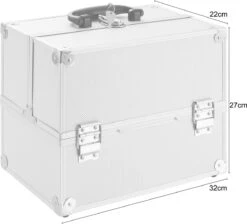 AREBOS Cosmetica Koffer - Beauty Case - Cosmetica Trolley - 15 L - Zilber -Cosmeticawinkel 1200x1088 5