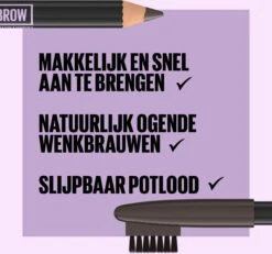 Maybelline New York - Express Brow Shaping Pencil - 05 Deep Brown - Bruin Wenkbrauwpotlood En Borstel -Cosmeticawinkel 1200x1121 1