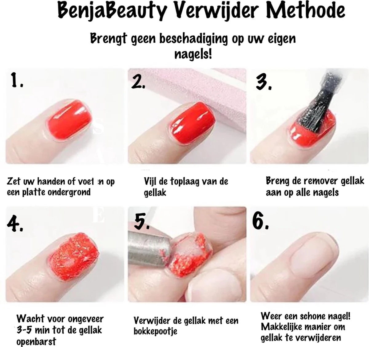 BenjaBeauty Gellak Remover - Nagellak Remover - Nagellak - Pedicure - Manicure - Gel Polish 7 BenjaBeauty Gellak Remover - Nagellak Remover - Nagellak - Pedicure - Manicure - Gel Polish - Afbeelding 5