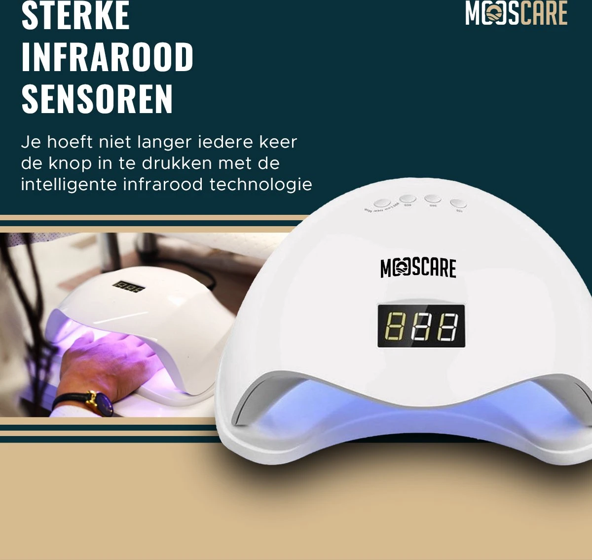 MOOSCARE 48 Watt LED Lamp Voor Gellak Nagels - UV Lamp Gelnagels - Nail Art Nagellamp - Gel Nagellak Nageldroger 6 MOOSCARE 48 Watt LED Lamp Voor Gellak Nagels - UV Lamp Gelnagels - Nail Art Nagellamp - Gel Nagellak Nageldroger - Afbeelding 4