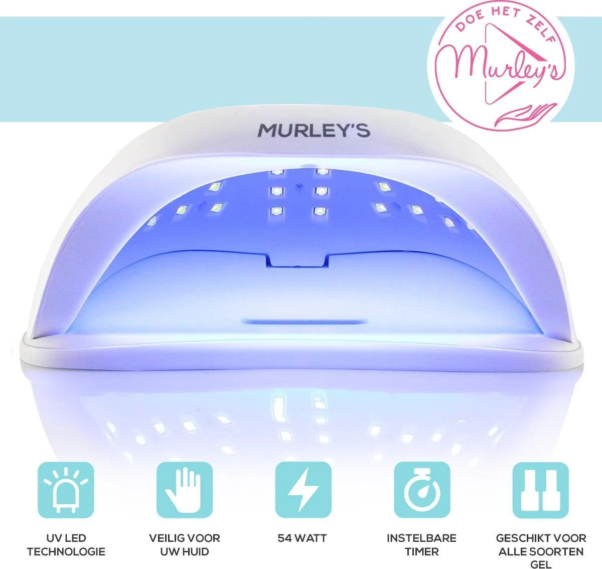 Murley’s Pro Dual Nagellamp Gellak Nageldroger - UV LED Nagel Lamp - 54 Watt - 36 LED’s 6 Murley’s Pro Dual Nagellamp Gellak Nageldroger - UV LED Nagel Lamp - 54 Watt - 36 LED’s - Afbeelding 4
