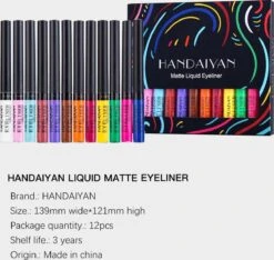 HANDAIYAN® | Liquid Eyeliner | Set Van 12 Kleuren | Gekleurde Eyeliner Set | Make Up | Waterproof | Langhoudend -Cosmeticawinkel 1200x1137 2