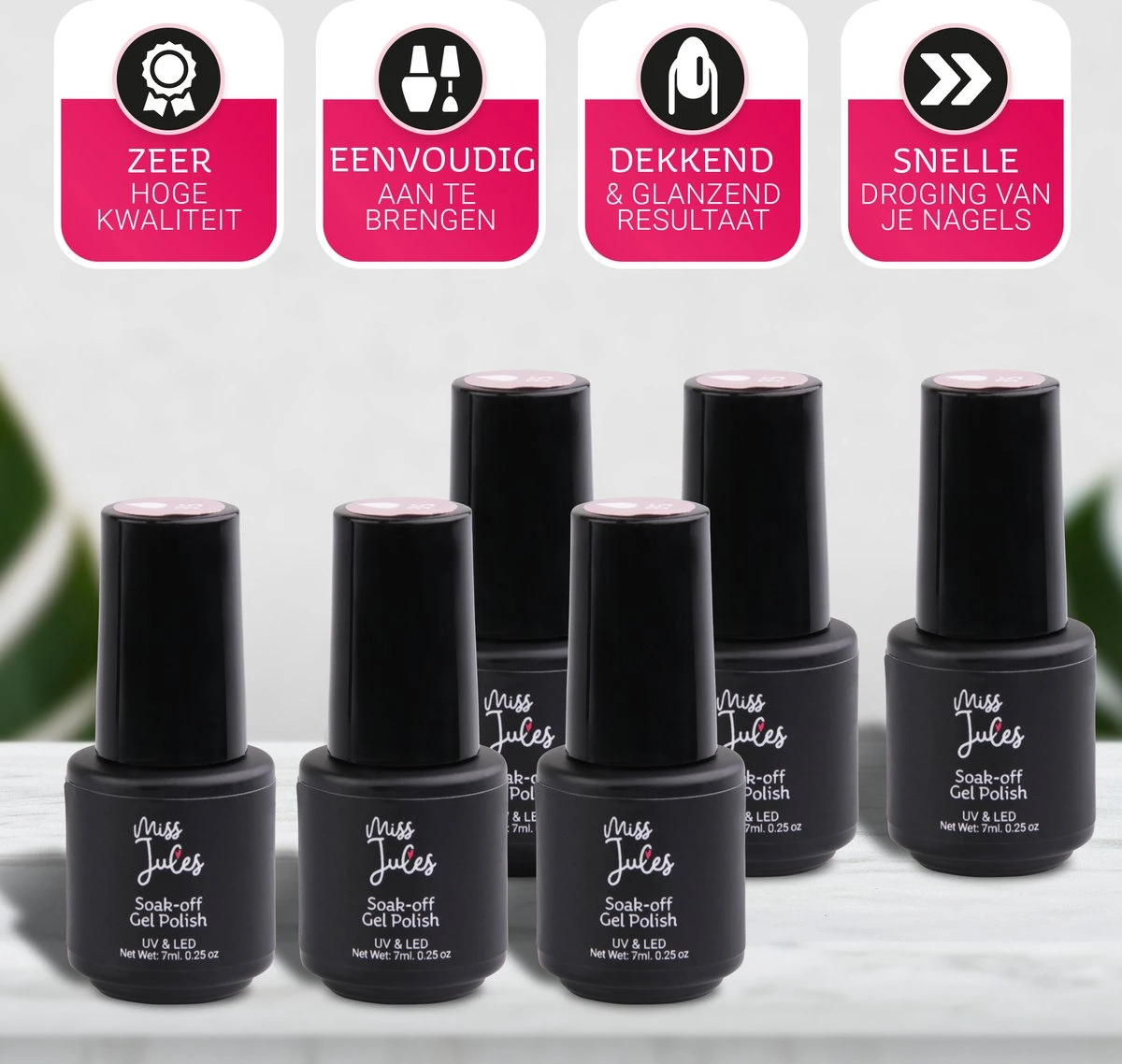 Miss Jules - 6-Delige Gellak Starterspakket - Nagellak - Kleur Nude - Glanzend & Dekkend Resultaat 5 Miss Jules - 6-Delige Gellak Starterspakket - Nagellak - Kleur Nude - Glanzend & Dekkend Resultaat - Afbeelding 3