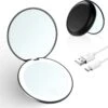 Led-verlichte Oplaadbare Compacte Make-up Spiegel Rond |1 X 2 X Vergroting | Make-upspiegel | Zakspiegel | Handspiegel | Reisspiegel | Dimbaar|als Cadeau | USB-lader | Rond | Zwart -Cosmeticawinkel 1200x1148 5