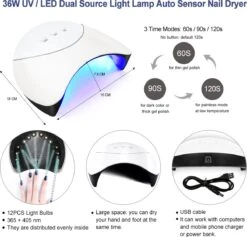 Gellak Starterspakket 12 Kleuren - Gellak - Gellakset - Nagelset - Gelnagels - Nagellak - Gelnagel Kit - UV Lamp 36W - LED - Manicure Set - 12 Kleuren Gel Polish - Nail Art - Nagellamp - Nagelboor - Nageldroger - Nagellak -Cosmeticawinkel 1200x1149