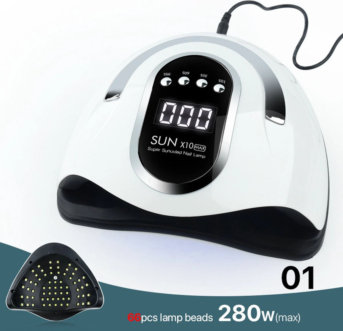 2022 Nageldroger - 280W/66 LEDs - Nagellamp - Nieuw Nageldroger - Wit/Zwart - Manicure/Pedicure Handen En Voeten - Gellak - Gelnagels - Acrylnagels - Top Coat - Matte Top Coat - Led Nagellamp - Uv Nagellamp - Nagels - Nagellak Droger - Tafellamp 8 2022 Nageldroger - 280W/66 LEDs - Nagellamp - Nieuw Nageldroger - Wit/Zwart - Manicure/Pedicure Handen En Voeten - Gellak - Gelnagels - Acrylnagels - Top Coat - Matte Top Coat - Led Nagellamp - Uv Nagellamp - Nagels - Nagellak Droger - Tafellamp - Afbeelding 6