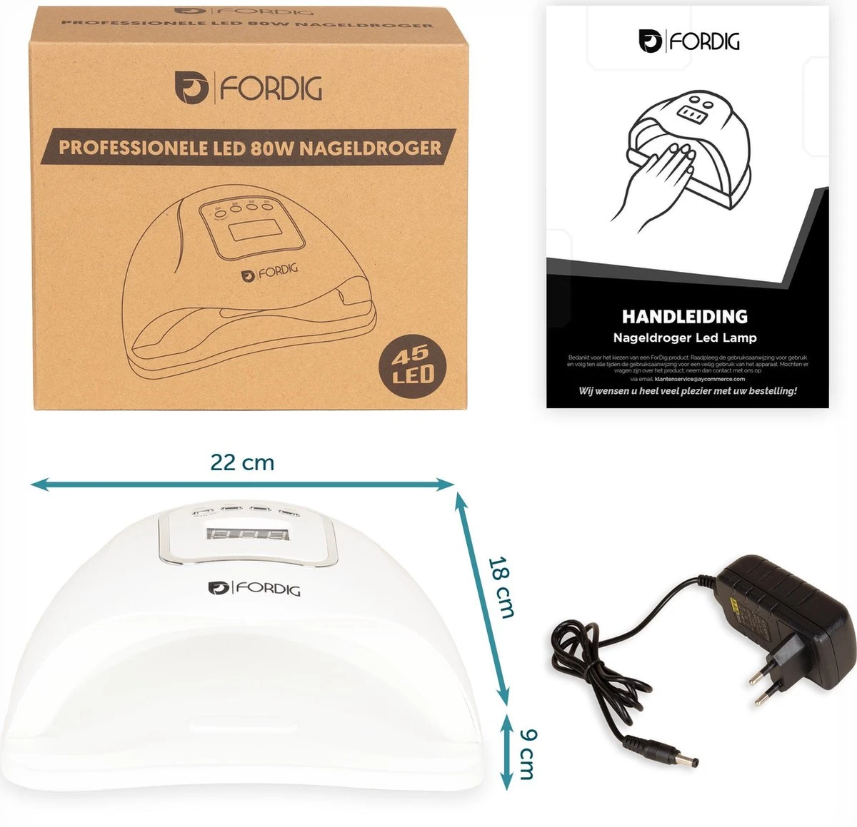 ForDig 80W Professionele Nageldroger Voor Gel Nagels - Nagellak Droger Met UV LED Lamp En Timer Voor Gelnagels - Nageldrogerlamp Met 45 LED Lampjes Voor Nagel Gellak - Geschikt Voor Manicure En Pedicure - Nagellakdroger Hard Gelpolish Builder 9 ForDig 80W Professionele Nageldroger Voor Gel Nagels - Nagellak Droger Met UV LED Lamp En Timer Voor Gelnagels - Nageldrogerlamp Met 45 LED Lampjes Voor Nagel Gellak - Geschikt Voor Manicure En Pedicure - Nagellakdroger Hard Gelpolish Builder - Afbeelding 7