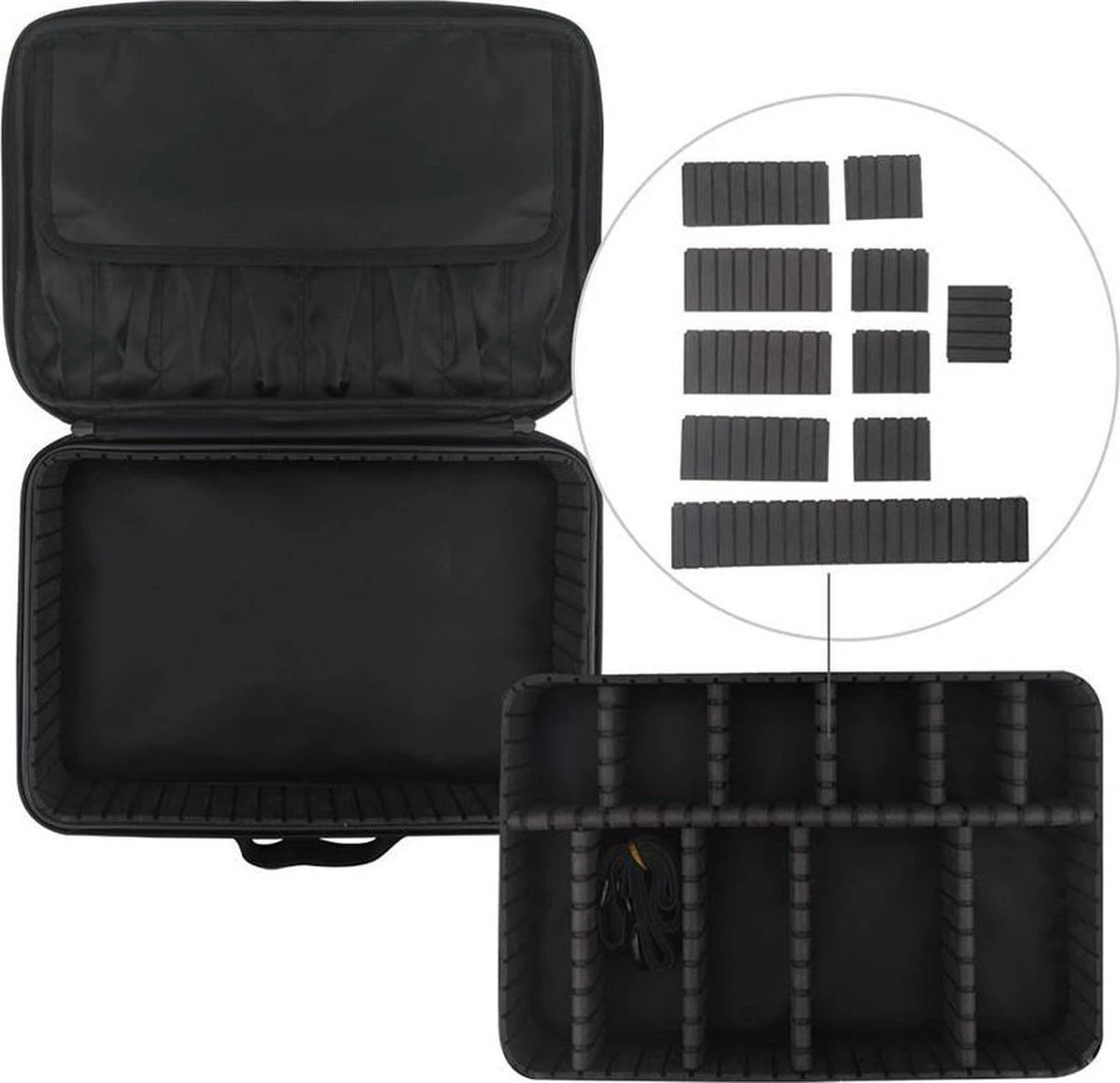 Cosmetica Koffer - Make-up Koffer Met Verstelbare Vakken - Visagie En Nagelstyliste Beauty Koffer - 35x25x11CM 8 Cosmetica Koffer - Make-up Koffer Met Verstelbare Vakken - Visagie En Nagelstyliste Beauty Koffer - 35x25x11CM - Afbeelding 6