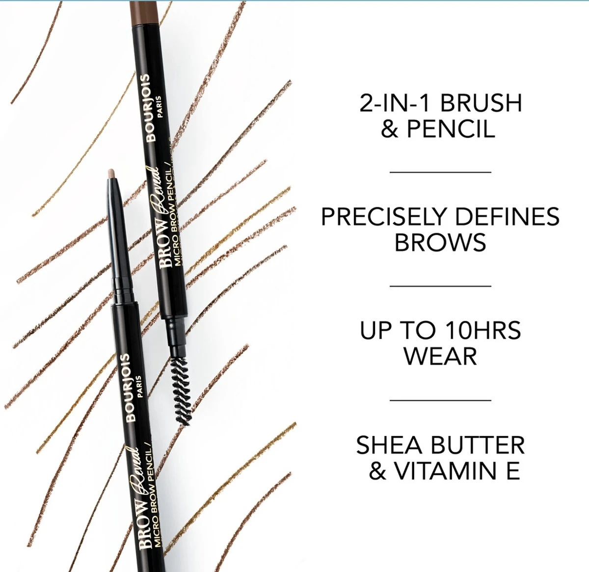Bourjois Brow Reveal Mechanic Pencil Wenkbrauwpotlood - 003 Dark Brown 4 Bourjois Brow Reveal Mechanic Pencil Wenkbrauwpotlood - 003 Dark Brown - Afbeelding 2