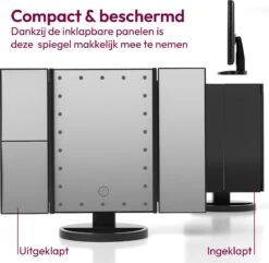 Gadgy Make Up Spiegel – Spiegel Verlichting – Moederdag Cadeautje - Cosmetica Spiegel - Scheerspiegel - Staand Met 2 Vergrootspiegels - Op Batterijen Of USB (kabel Incl) -Cosmeticawinkel 1200x1170 22