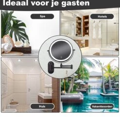 Make Up - Spiegel - Led Verlichting - 10X Vergroting - 3 Lichtstanden - Wandspiegel Rond - Badkamer - Mat Zwart - Draadloos -Cosmeticawinkel 1200x1170 25