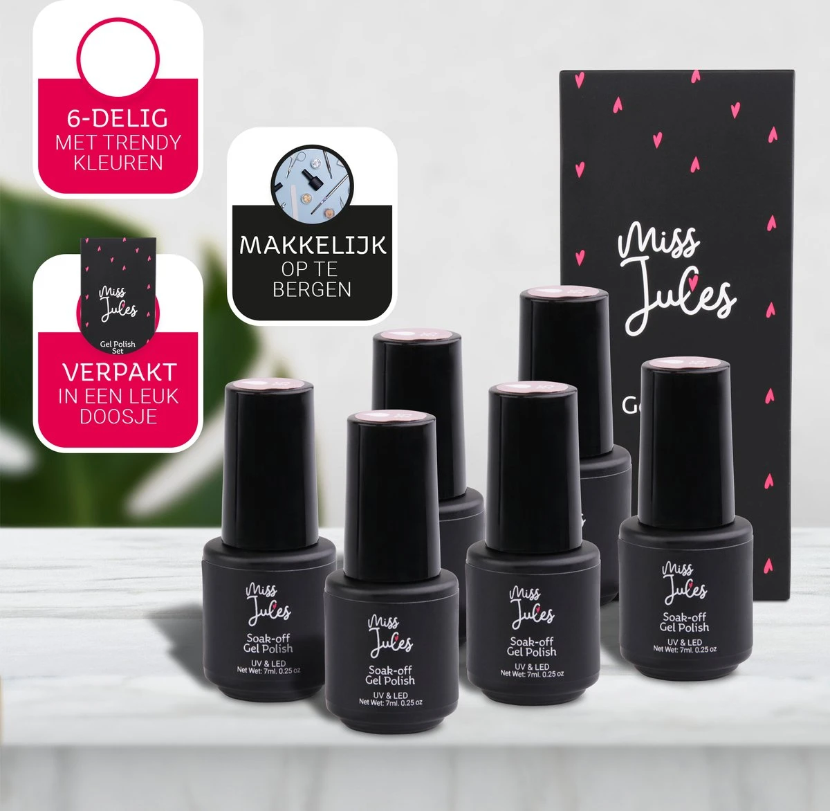 Miss Jules - 6-Delige Gellak Starterspakket - Nagellak - Kleur Nude - Glanzend & Dekkend Resultaat 13 Miss Jules - 6-Delige Gellak Starterspakket - Nagellak - Kleur Nude - Glanzend & Dekkend Resultaat - Afbeelding 11