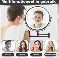 Make Up - Spiegel - Led Verlichting - 10X Vergroting - 3 Lichtstanden - Wandspiegel Rond - Badkamer - Mat Zwart - Draadloos -Cosmeticawinkel 1200x1174 5