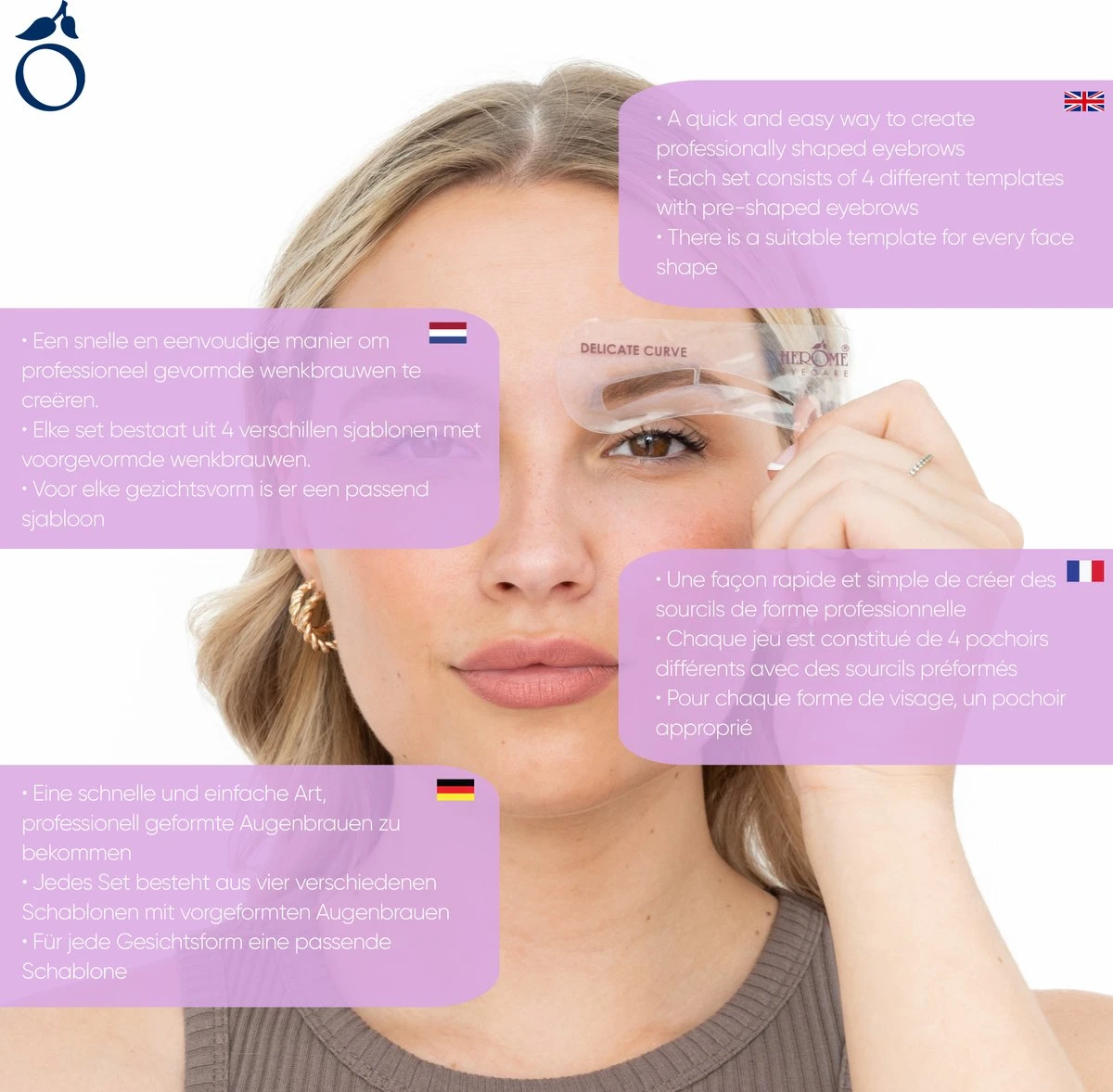 Herome Eye Care Wenkbrauwsjablonen Brow Stencils - Creëer De Perfecte Wenkbrauwen - 4 Stuks 4 Herome Eye Care Wenkbrauwsjablonen Brow Stencils - Creëer De Perfecte Wenkbrauwen - 4 Stuks - Afbeelding 2