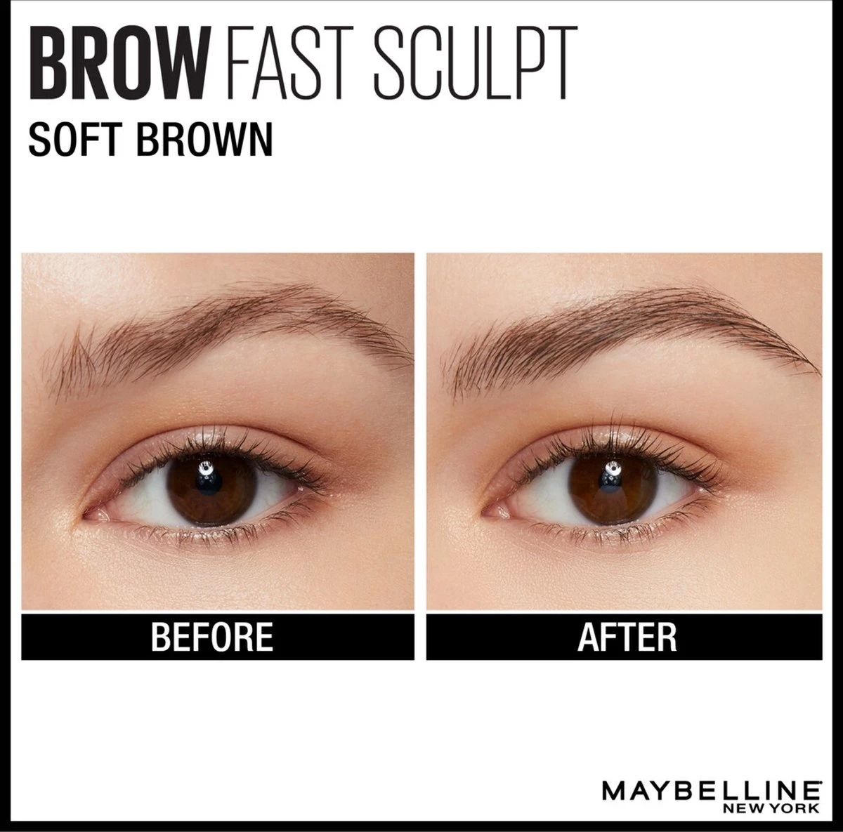 Maybelline Brow Fast Sculpt - 02 Soft Brown - Bruine Wenkbrauwgel 5 Maybelline Brow Fast Sculpt - 02 Soft Brown - Bruine Wenkbrauwgel - Afbeelding 3