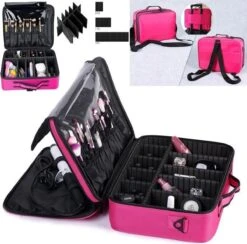 VDD Visagie Make Up Koffer - Make Up Cosmetica Tas - Beauty Case - Reiskoffer - Groot 41 X 31 X 14 Cm