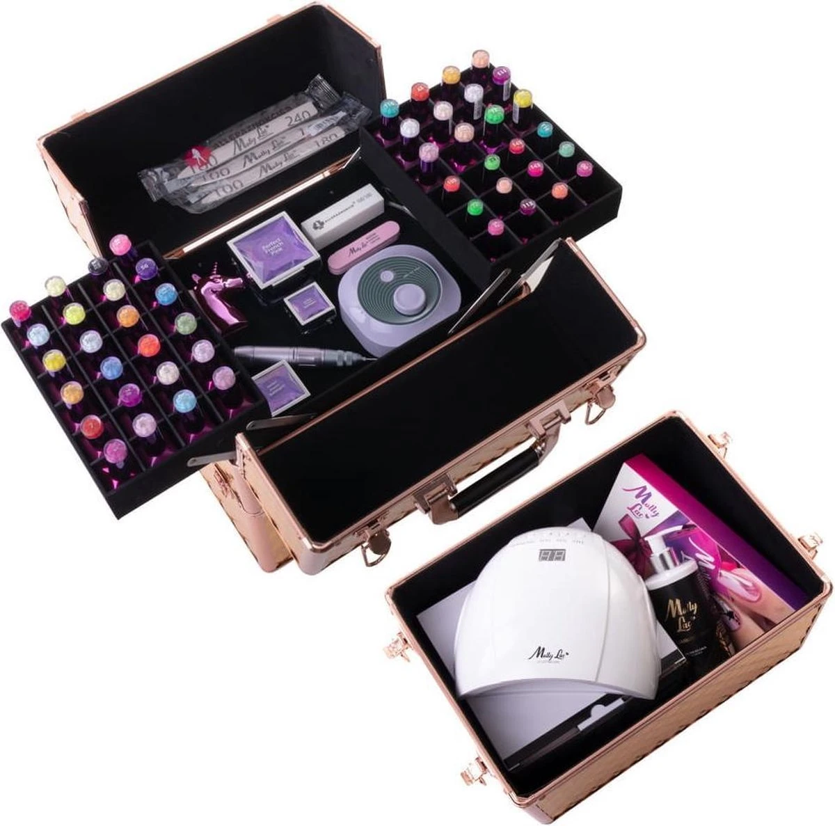 Koffer Groot 3D Gold Met Opbergvakken 4 Koffer Groot 3D Gold Met Opbergvakken - Afbeelding 2