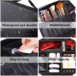 Merkloos Make-up Koffer - Cosmetica - Visagie Opbergtas - Beauty Organizer Met Verstelbare Vakken - 34x23x8CM - Zwart 7 Merkloos Make-up Koffer - Cosmetica - Visagie Opbergtas - Beauty Organizer Met Verstelbare Vakken - 34x23x8CM - Zwart -Cosmeticawinkel 1200x1188 8