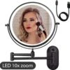 Make Up - Spiegel - Led Verlichting - 10X Vergroting - 3 Lichtstanden - Wandspiegel Rond - Badkamer - Mat Zwart - Draadloos -Cosmeticawinkel 1200x1191 7