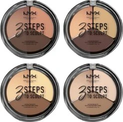 NYX Professional Makeup 3 Steps To Sculpt Face Sculpting Palette - Light 3STS02 - Highlighter En Contouring Make-up - 15 Gr -Cosmeticawinkel 1200x1192 2
