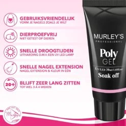 Murley’s Polygel Kit 3x 30ml Acryl Gellak - Gelnagels - Gel Polish Kunstnagels - Gelnagellak - Perfect Gelakte Nagels -Cosmeticawinkel 1200x1194 7