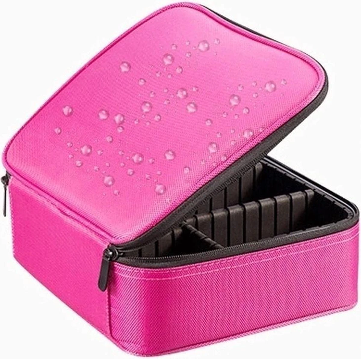 Cosmetica Koffer - Make-up Koffer Met Verstelbare Vakken - Visagie En Nagelstyliste Beauty Koffer - 26x23x9CM - Roze 4 Cosmetica Koffer - Make-up Koffer Met Verstelbare Vakken - Visagie En Nagelstyliste Beauty Koffer - 26x23x9CM - Roze - Afbeelding 2