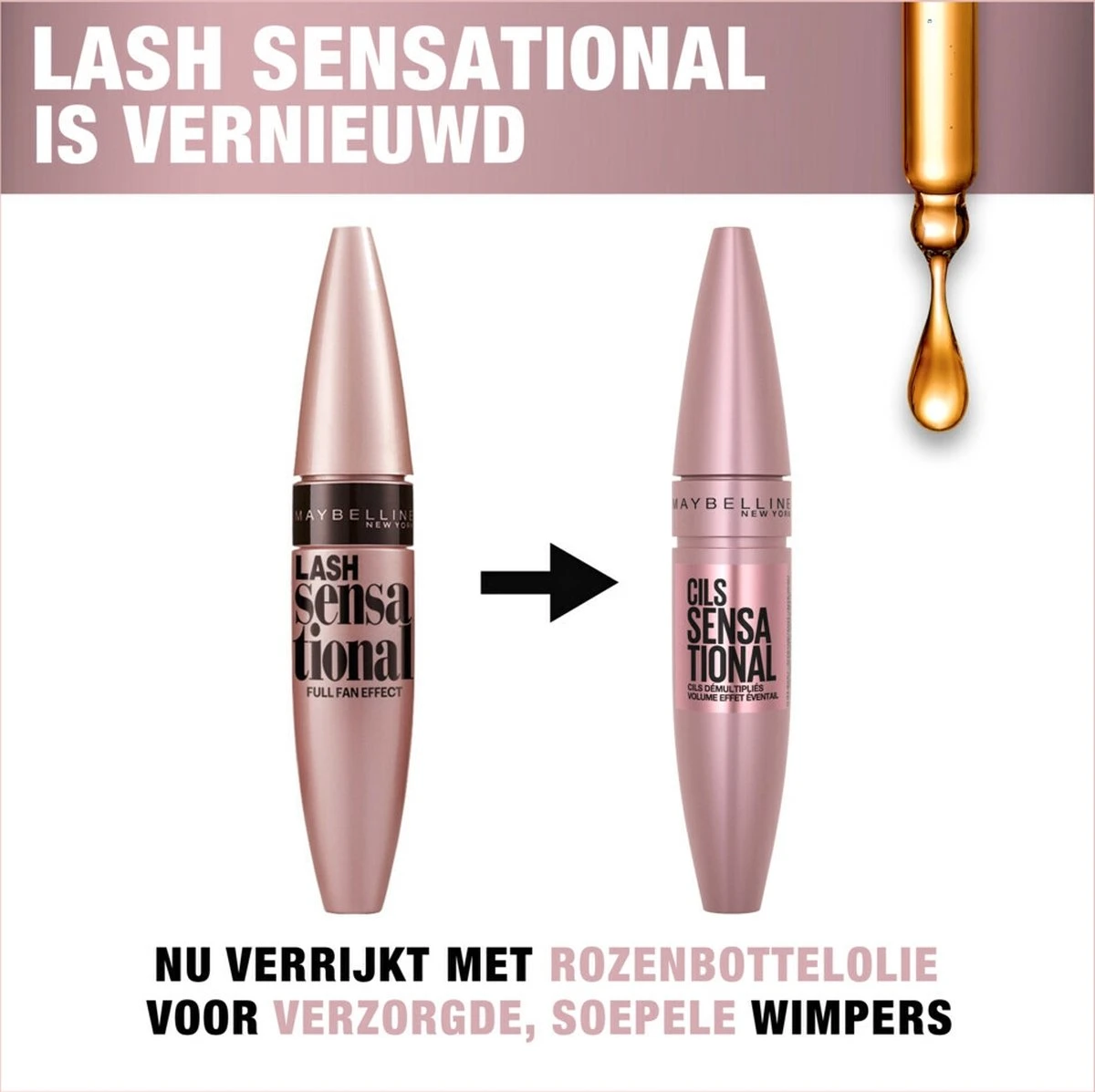 Maybelline Lash Sensational Mascara - Intense Black - Zwart 4 Maybelline Lash Sensational Mascara - Intense Black - Zwart - Afbeelding 2