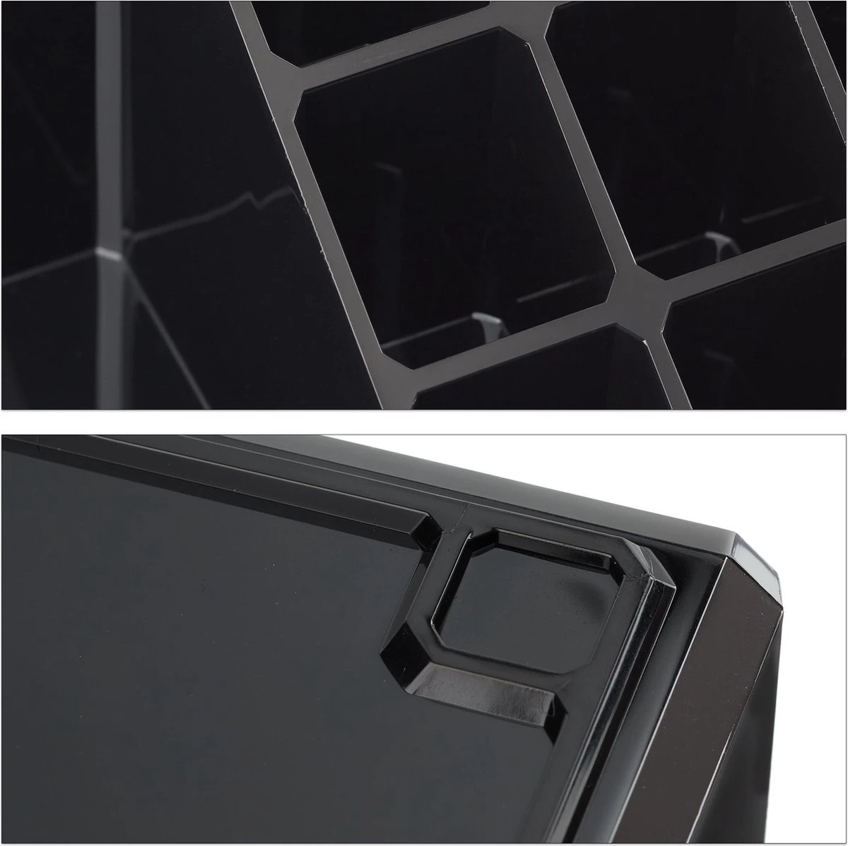 Relaxdays Cosmetica Organizer - Cosmeticahouder - Make Up Toren - Doorzichtig - 16 Vakken - Zwart 9 Relaxdays Cosmetica Organizer - Cosmeticahouder - Make Up Toren - Doorzichtig - 16 Vakken - Zwart - Afbeelding 7