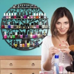 Confibel Nagellak Houder - Nagellak Flesjes Organizer - Essentiële Oliën Organizer - Rek Voor Flesjes - Wanddecoratie - Zwart -Cosmeticawinkel 1200x1200 1029