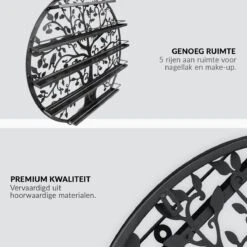 Confibel Nagellak Houder - Nagellak Flesjes Organizer - Essentiële Oliën Organizer - Rek Voor Flesjes - Wanddecoratie - Zwart -Cosmeticawinkel 1200x1200 1032