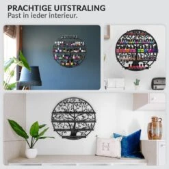 Confibel Nagellak Houder - Nagellak Flesjes Organizer - Essentiële Oliën Organizer - Rek Voor Flesjes - Wanddecoratie - Zwart -Cosmeticawinkel 1200x1200 1035