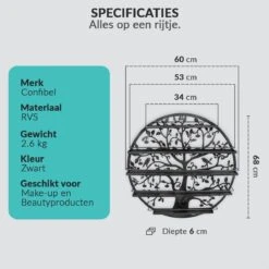 Confibel Nagellak Houder - Nagellak Flesjes Organizer - Essentiële Oliën Organizer - Rek Voor Flesjes - Wanddecoratie - Zwart -Cosmeticawinkel 1200x1200 1036